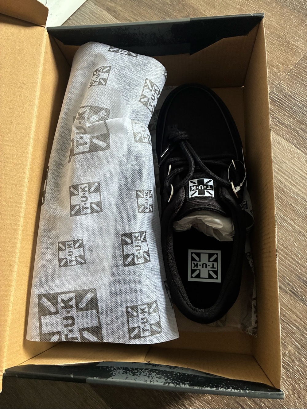 T.U.K Black Canvas Lace-Up Sneaker with Logo Patch
